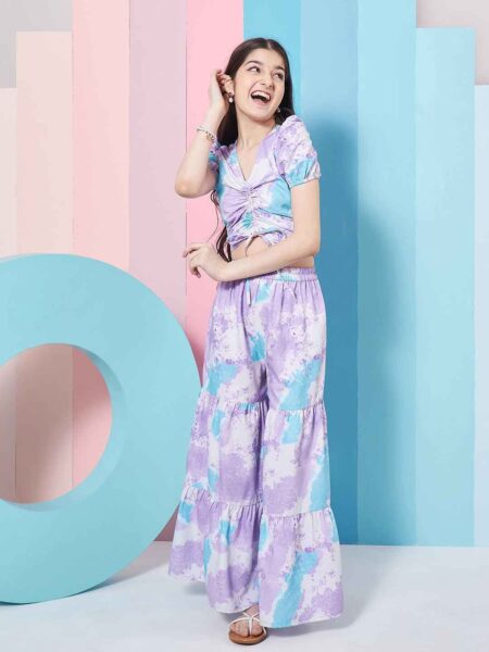 pspeaches Girls Tie & Dye Top With Trousers
