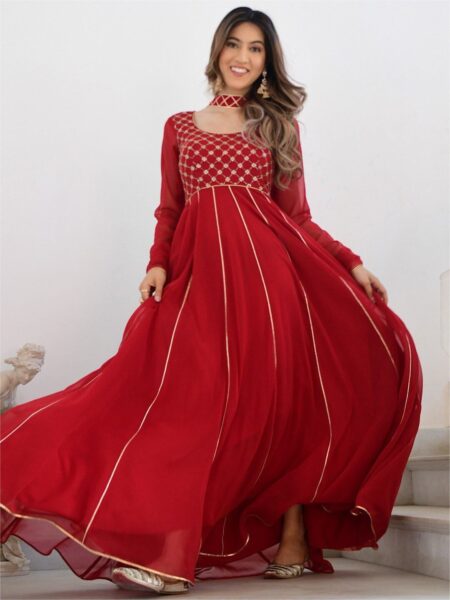 Lavanya The Label Embellished Georgette Ethnic Maxi Maxi Ethnic Dress