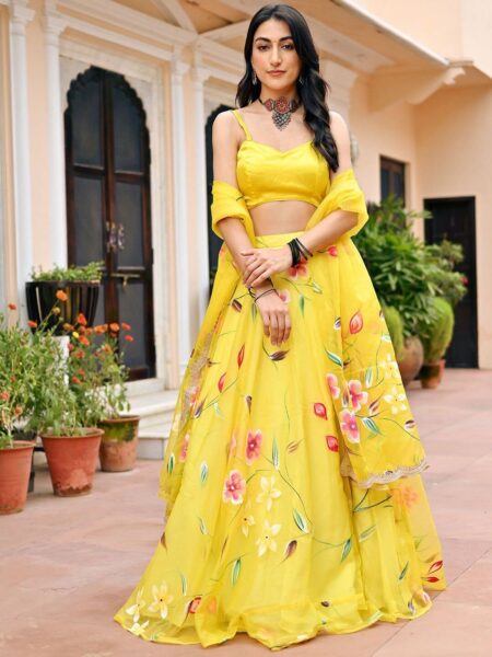 Lavanya The Label Floral Printed Ready to Wear Lehenga & Blouse With Dupatta