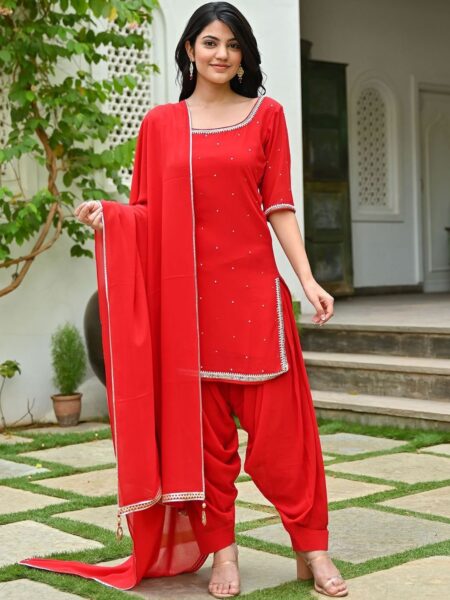 Lavanya The Label Regular Sequinned Kurta & Patiala With Dupatta