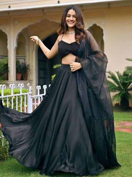 Lavanya The Label Satin Ready to Wear Lehenga & Blouse With Dupatta