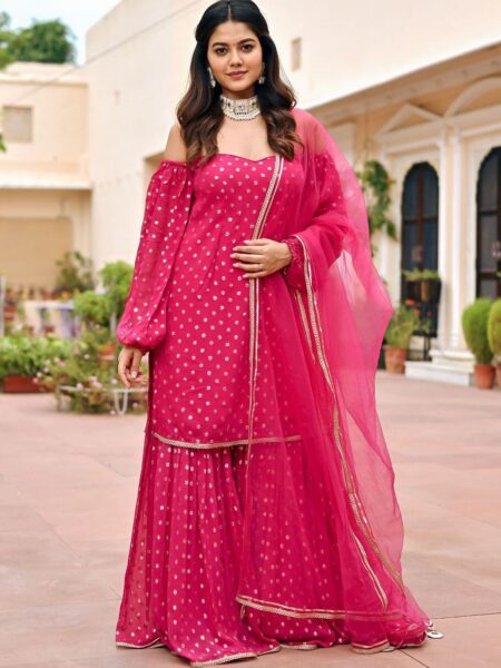 Lavanya The Label Sweetheart Neck Kurta with Sharara & Dupatta
