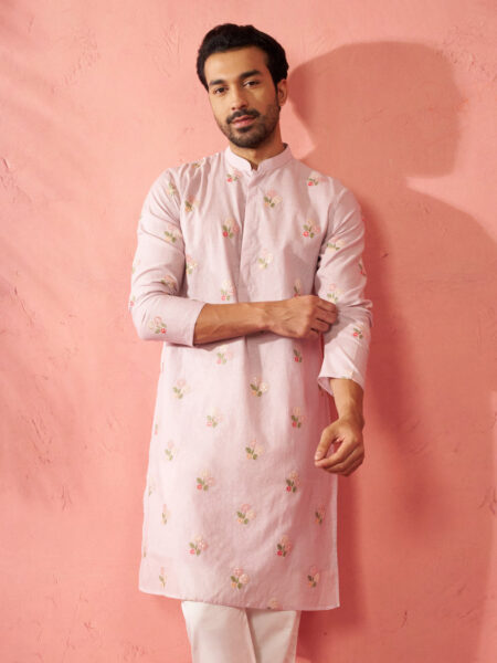 Men's Lavender Cotton Muslin Kurta