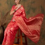 Sangria Ethnic Motifs Woven Design Zari Banarasi Saree