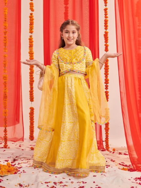 Girls Printed Ready to Wear Lehenga & Blouse With Dupatta