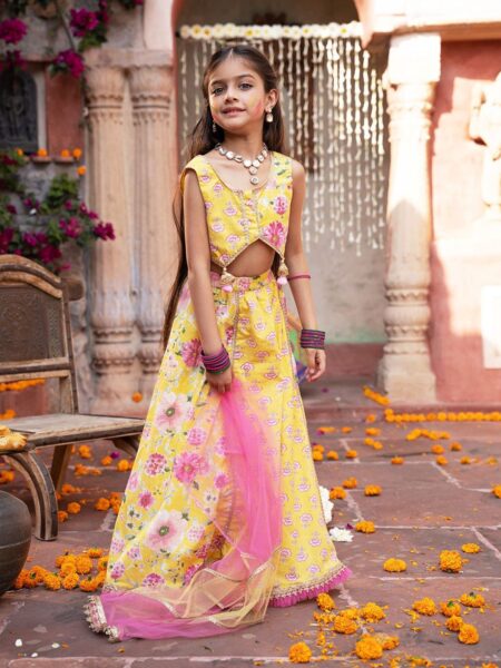 Girls Printed Ready to Wear Lehenga & Blouse With Dupatta