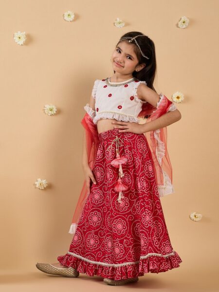 Girls Printed Ready to Wear Lehenga & Blouse With Dupatta