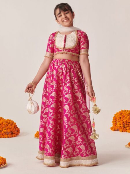 Girls Printed Ready to Wear Lehenga & Blouse With Dupatta