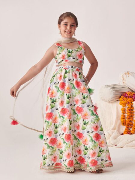 Girls Printed Ready to Wear Lehenga & Blouse With Dupatta