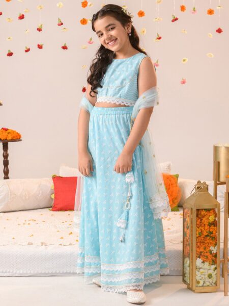 Girls Printed Ready to Wear Lehenga & Blouse With Dupatta