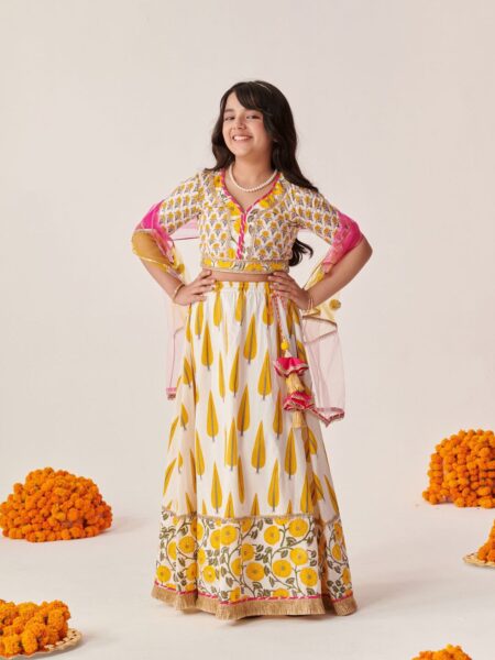 Girls Printed Ready to Wear Lehenga & Blouse With Dupatta