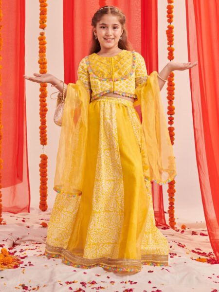 Girls Printed Ready to Wear Lehenga & Blouse With Dupatta