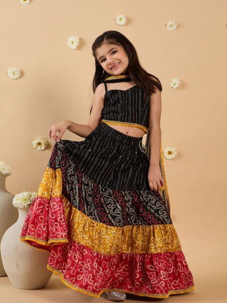 Girls Printed Ready to Wear Lehenga & Blouse With Dupatta