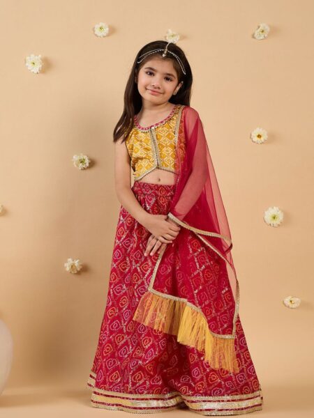 Girls Printed Ready to Wear Lehenga & Blouse With Dupatta