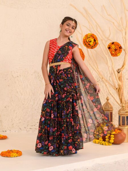 Girls Printed Ready to Wear Lehenga Choli