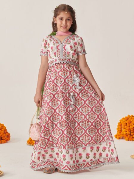 Girls Printed Ready to Wear Lehenga Choli With Dupatta