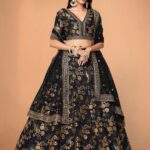 Embroidered Semi-Stitched Lehenga & Unstitched Blouse With Dupatta