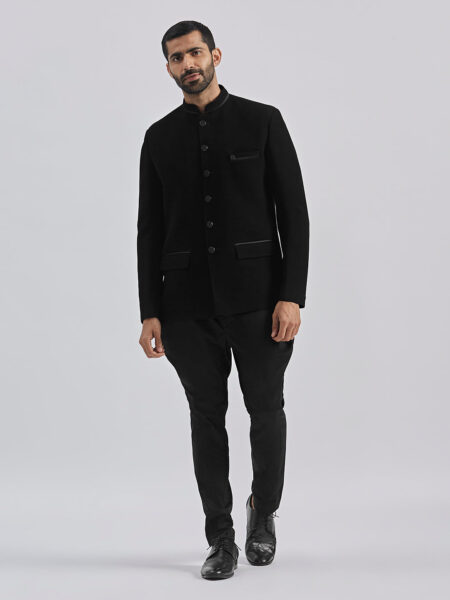 Men's Black - Jodhpuri Pyjama Set