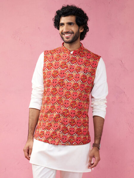 Men's Red - Nehru Jacket